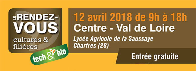 Rencontrez-nous au salon de l’agriculture biologique Tech&Bio à Chartres le 12 avril